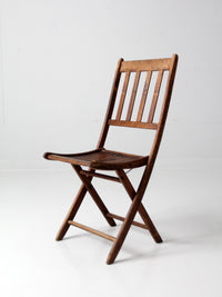 vintage wood slat folding chair