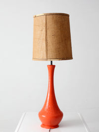 mid-century orange ceramic table lamp