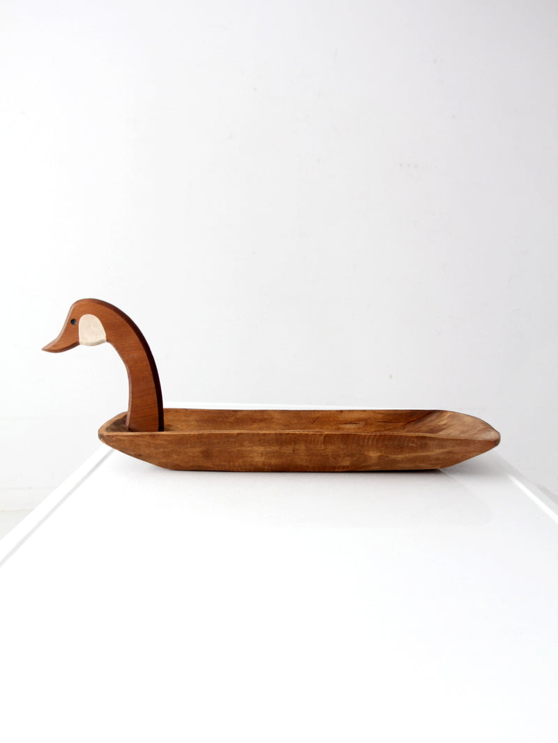 vintage wooden duck tray