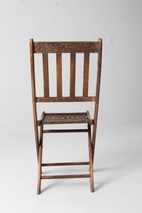 vintage wood slat folding chair