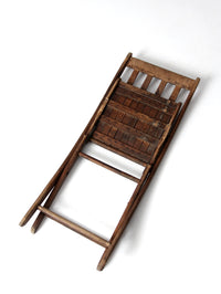 vintage wood slat folding chair