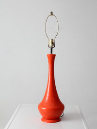 mid-century orange ceramic table lamp