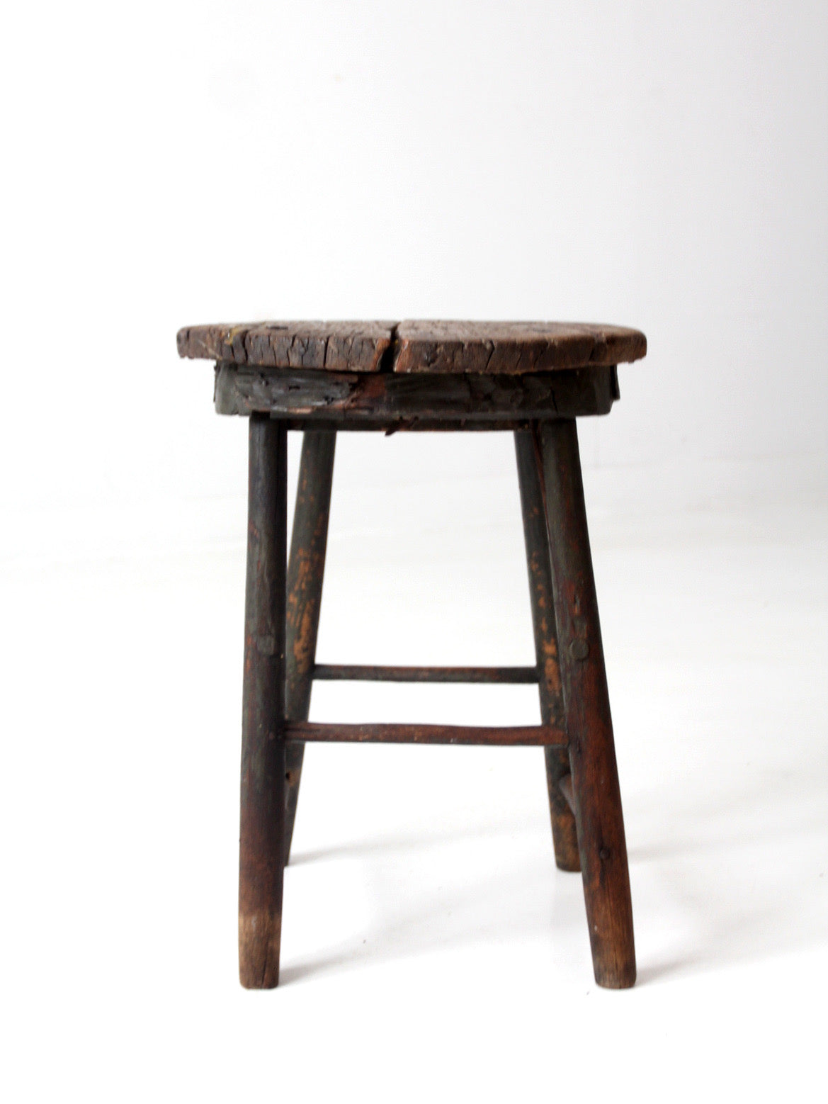 antique primitive wood stool