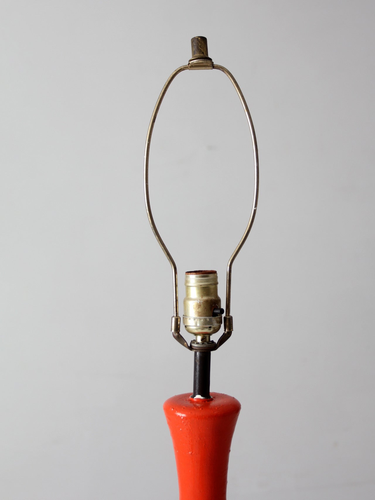 mid-century orange ceramic table lamp