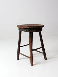 antique primitive wood stool