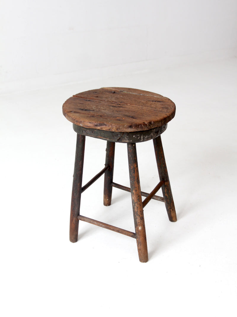 antique rustic wooden stool