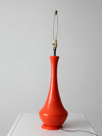 mid-century orange ceramic table lamp
