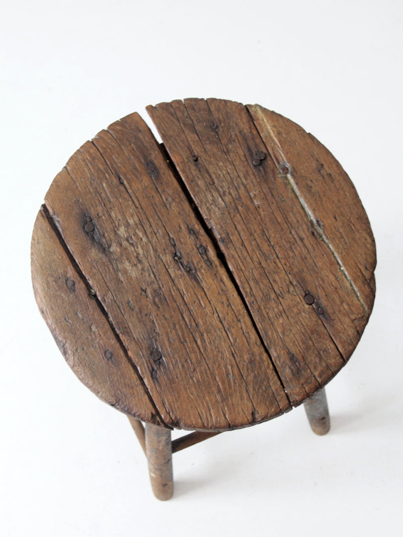 antique primitive wood stool