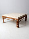 vintage stone and rattan table set