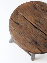 antique primitive wood stool