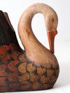 vintage carved wooden swan