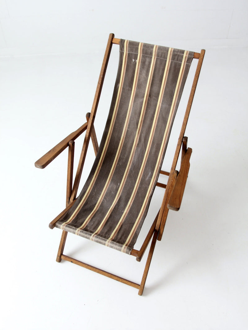 mid century striped deck chair