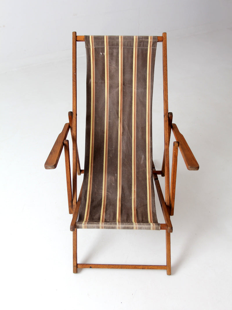 mid century striped deck chair – 86 Vintage