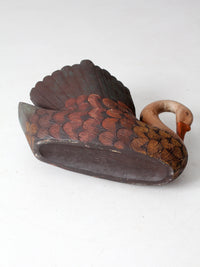 vintage carved wooden swan