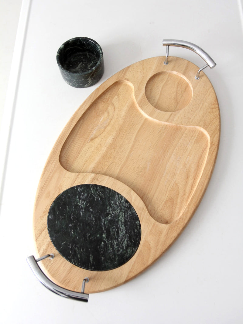 vintage wood and marble cheese board
