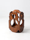 vintage handmade wood umbrella stand