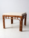 vintage stone and rattan table set