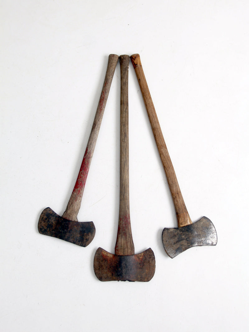 antique axe collection of 3