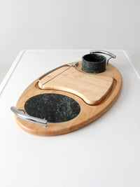vintage wood and marble cheese board
