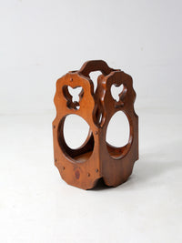 vintage handmade wood umbrella stand