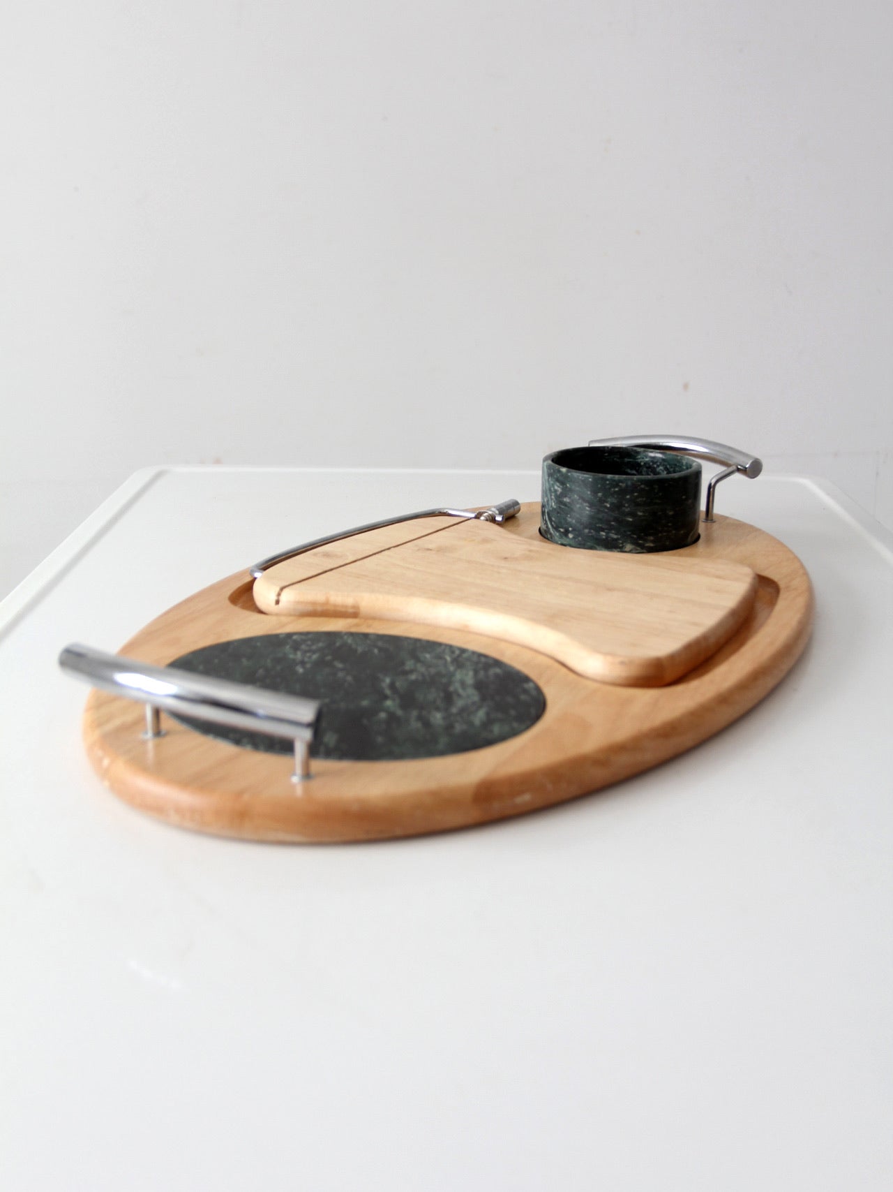 vintage wood and marble cheese board