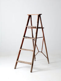 antique painter's wooden folding ladder