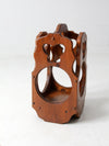 vintage handmade wood umbrella stand