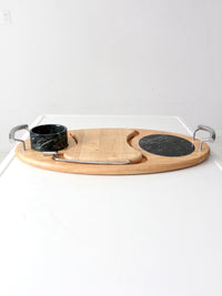 vintage wood and marble cheese board