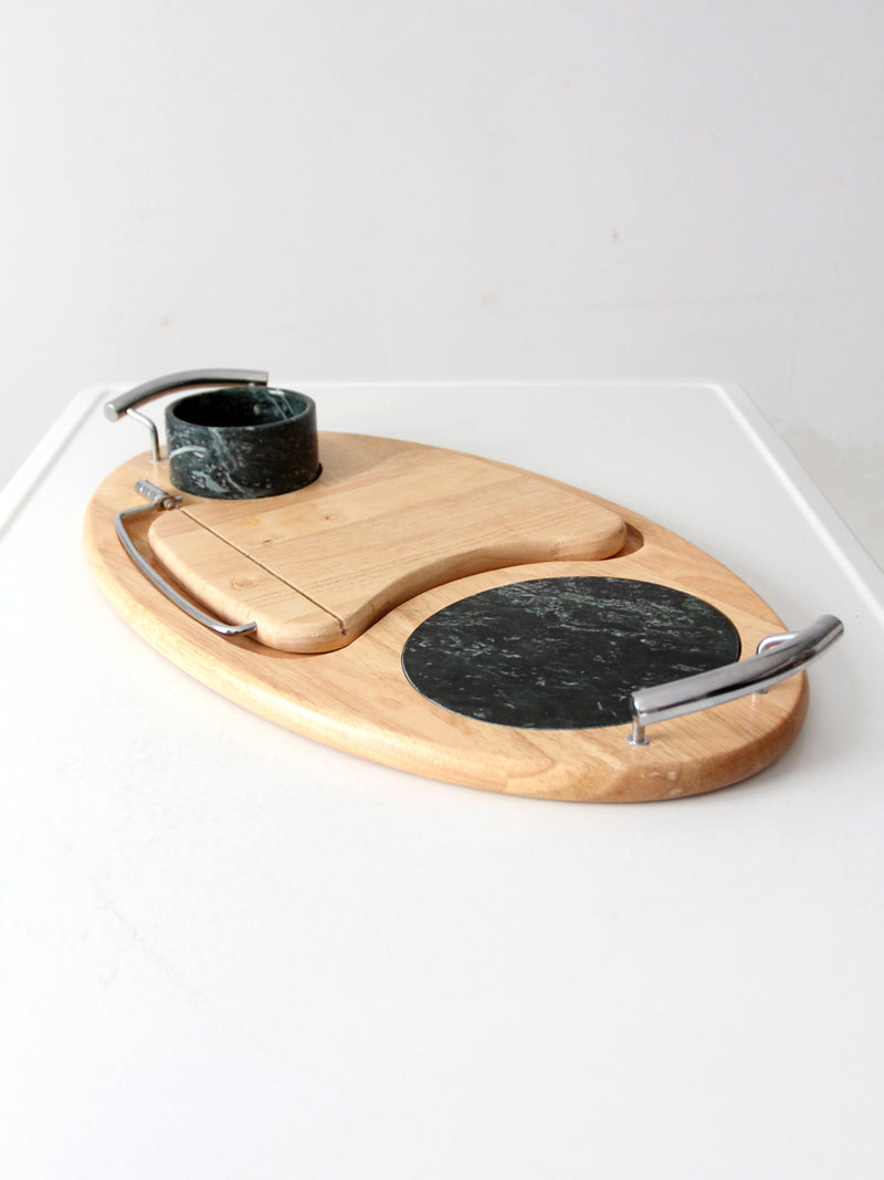 vintage wood and marble cheese board
