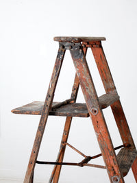 antique painter's wooden folding ladder