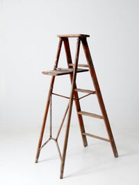 antique painter's wooden folding ladder