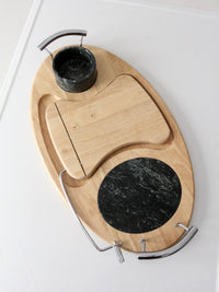 vintage wood and marble cheese board