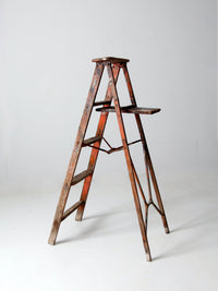 antique painter's wooden folding ladder