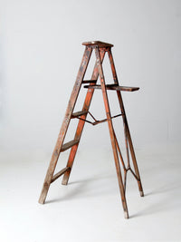 antique painter's wooden folding ladder