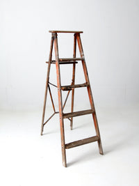 antique painter's wooden folding ladder