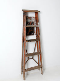 antique painter's wooden folding ladder