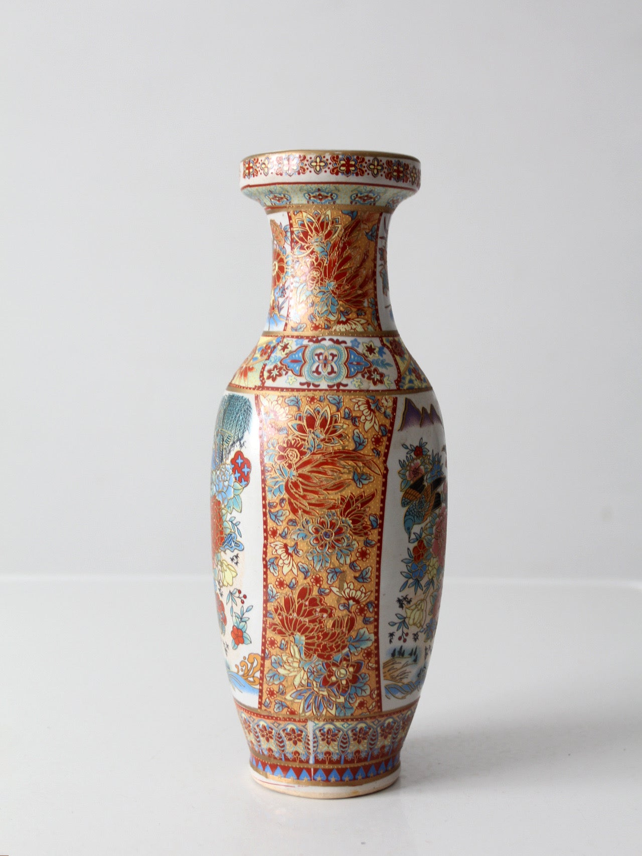 vintage Chinese Famille Rose style porcelain vase