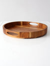 vintage round wood serving tray