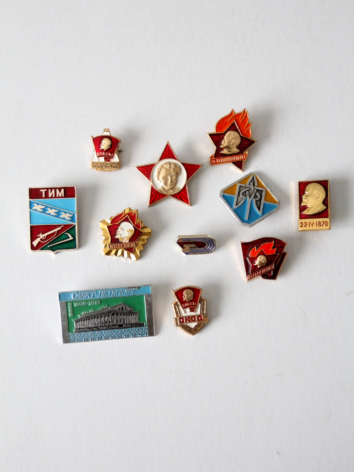 vintage Soviet Russian pins collection