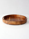 vintage round wood serving tray