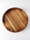 vintage round wood serving tray