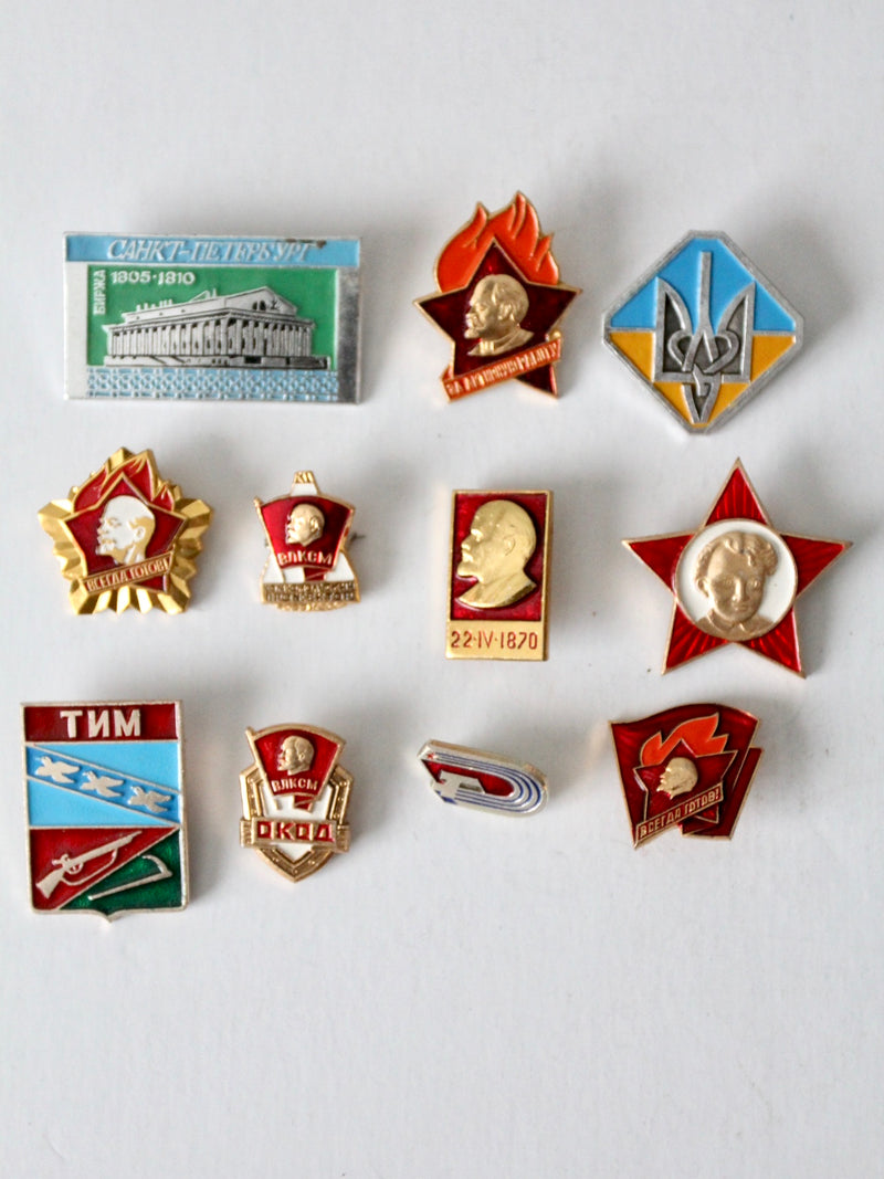 vintage Soviet Russian pins collection