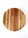 vintage round wood serving tray