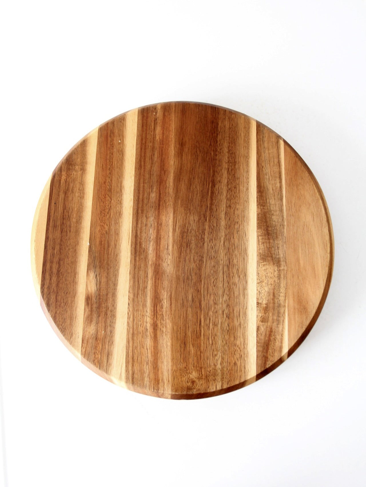 vintage round wood serving tray