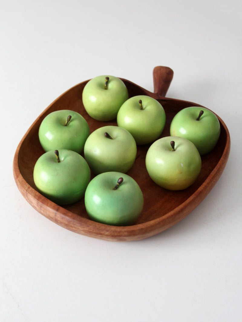 vintage wood apple tray