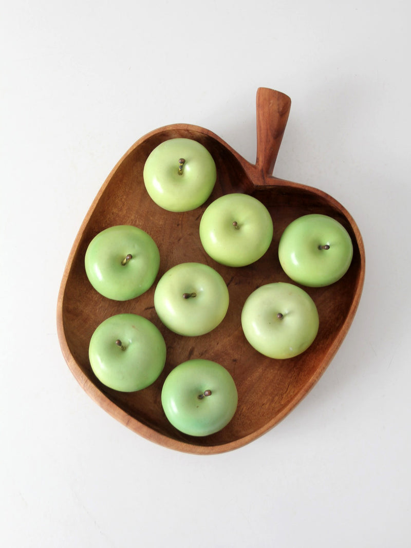 vintage wood apple tray