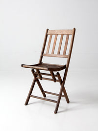 vintage slat wood folding chair