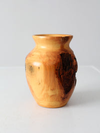 vintage burl wood vase