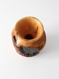 vintage burl wood vase