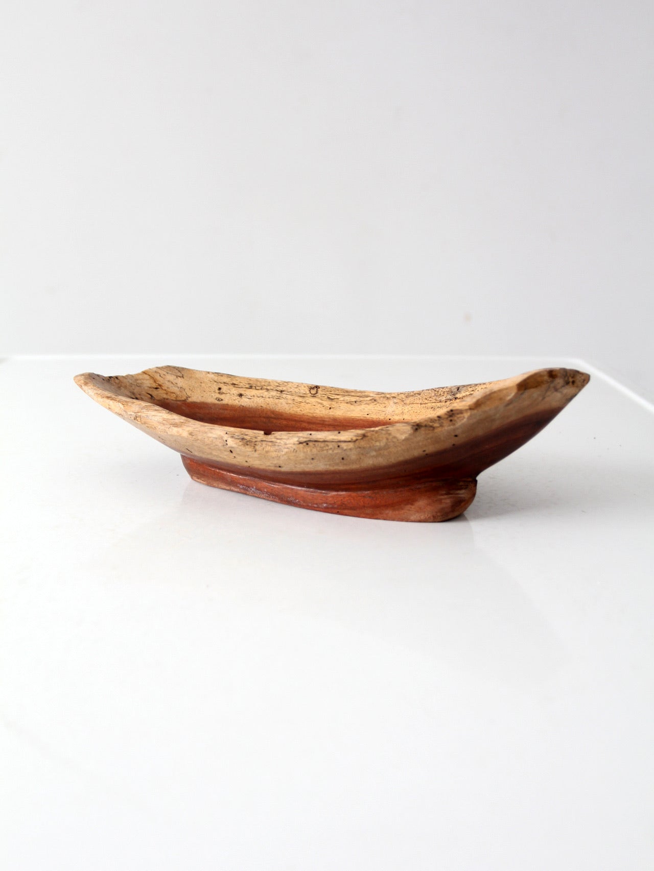 vintage handmade sculptural wood bowl